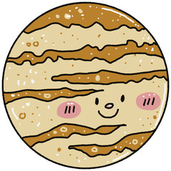 Cute solar systems planets hand drawn 