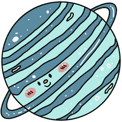 Cute solar systems planets hand drawn 