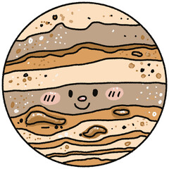 Cute solar systems planets hand drawn 