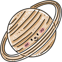 Cute solar systems planets hand drawn 