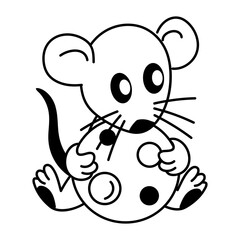 Hand drawn style mascot of rat cookie 