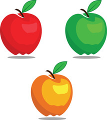 Vector Apple set of three colour