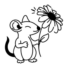Hand drawn icon of rat flower 