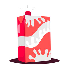 A flat sticker of milk packet 