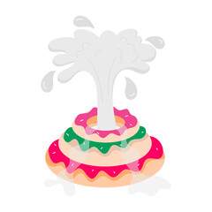 A flat sticker of milk dessert 

