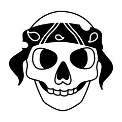 A drawing style icon of skull bandana