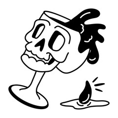 A sketchy style icon of blood glass 