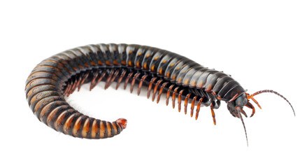 Fototapeta premium Millipede full body isolate on transparent background