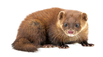 Mink full body isolate on transparent background