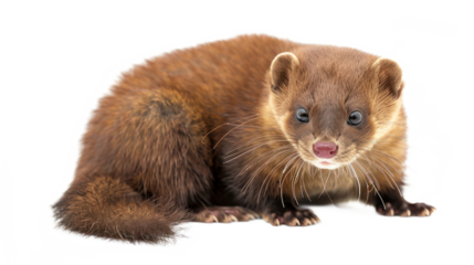 Mink full body isolate on transparent background