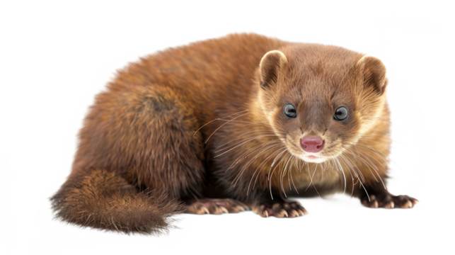 Mink full body isolate on transparent background