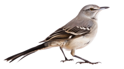Mockingbird full body isolate on transparent background