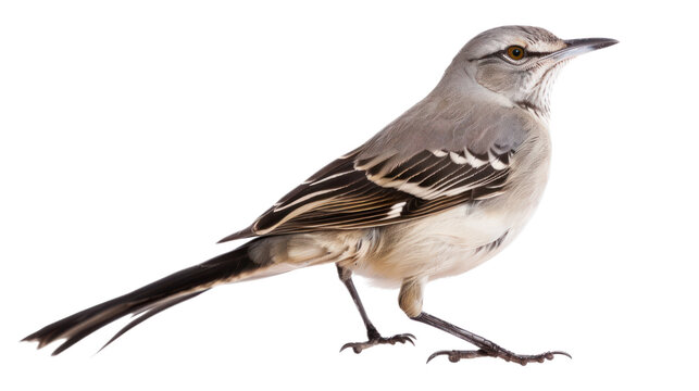 Mockingbird full body isolate on transparent background