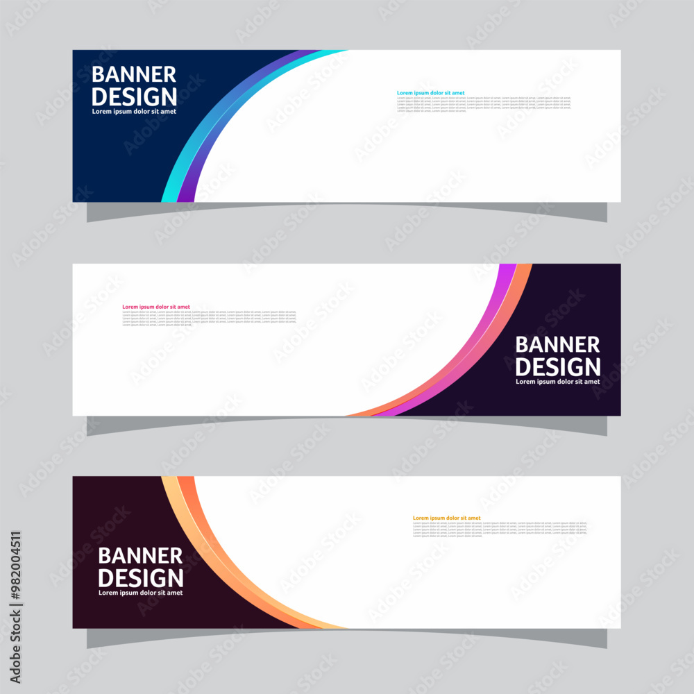 Canvas Prints vector set of landscape banner background design concept. colorful background business layout templa