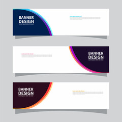 Vector set of landscape banner background design concept. Colorful background business layout template