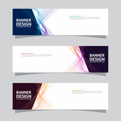 Vector set of landscape banner background design concept. Colorful background business layout template