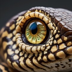 Fototapeta premium A highly detailed, extreme close-up macro photograph of a snake's eye