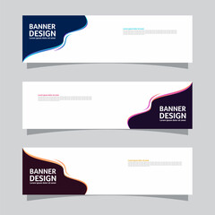 Vector set of landscape banner background design concept. Colorful background business layout template