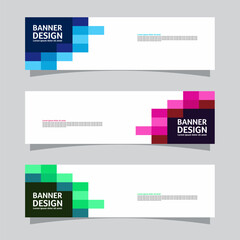 Vector set of landscape banner background design concept. Colorful background business layout template