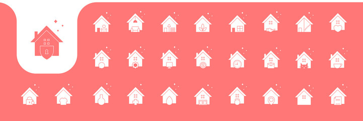 house icons flat design vector