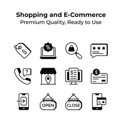This collection includes essential icons for a seamless shopping experience