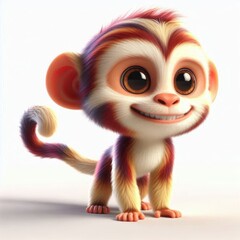 Obraz premium 3d monkey with a red and yellow