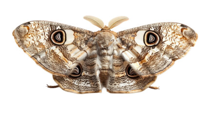 Moth full body isolate on transparent background