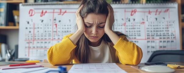 Stressed entrepreneur juggling deadlines and productivity goals, close up, surreal, blend mode, calendar with marked deadlines backdrop, Deadline stress productivity