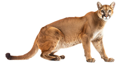 Mountain Lion full body isolate on transparent background