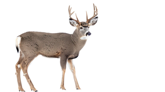 Mule Deer full body isolate on transparent background