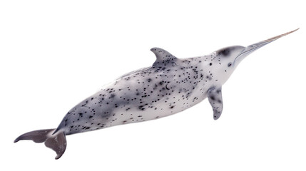 Fototapeta premium Narwhal full body isolate on transparent background