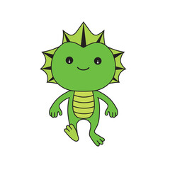 Cute cartoon illustration of a swamp monster