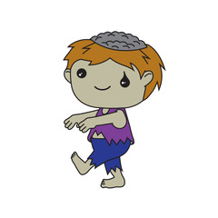Cute cartoon illustration of a zombie