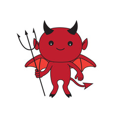 Cute cartoon illustration of a devil