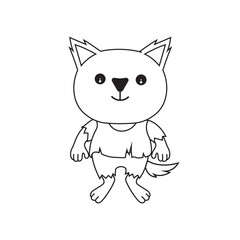 Cute cartoon illustration of a werewolf