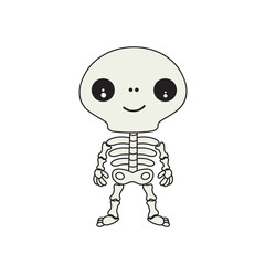 Cute cartoon illustration of a skeleton