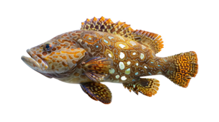 Neptune Grouper full body isolate on transparent background