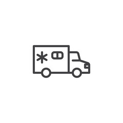 Ambulance truck line icon