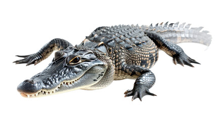 Naklejka premium Nile Crocodile full body isolate on transparent background