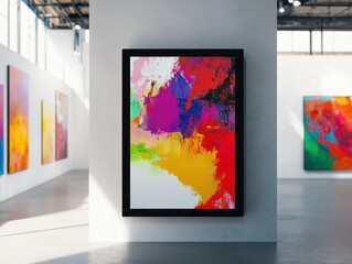 Fototapeta premium Vibrant Abstract Art in Modern Gallery Setting