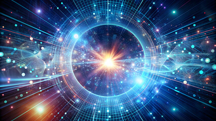 Obraz premium An abstract digital representing emerging from the algorithm, technology, data