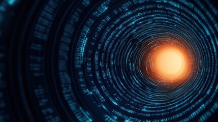 Obraz premium Illustrate a dynamic digital scene where giant pixels symbolizing data swirling around a central location as seen from a worms-eye view perspective Show online tax filing as a core