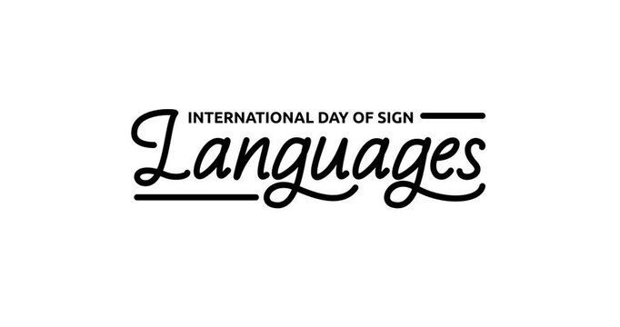 International Day of Sign Languages Handwritten Text Animation. Beautiful Calligraphy Typography animated in 4 clips of different colors. Great for Celebrating Deaf Culture and Awareness Campaigns