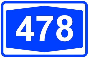 Illustration eines Autobahnschildes der Autobahn 478 in Deutschland	