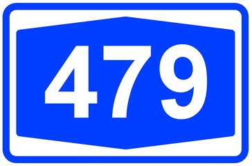 Illustration eines Autobahnschildes der Autobahn 479 in Deutschland	