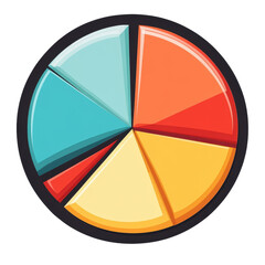 Fototapeta premium Colorful pie chart representing data visualization in a modern design. Ideal for business presentations and reports.
