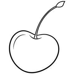 cherry  outline coloring book page line art drawing