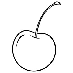 Obraz premium cherry outline coloring book page line art drawing