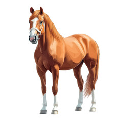 Obraz premium A vibrant illustration of a horse showcasing its majestic stance and fine details in texture and color.