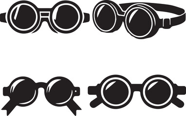 Goggles silhouette, Goggles icon, Goggles vector